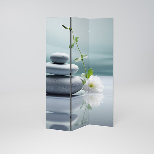 TRANQUIL STONE BALANCE Divisorio decorativo per ambienti a 3 pannelli