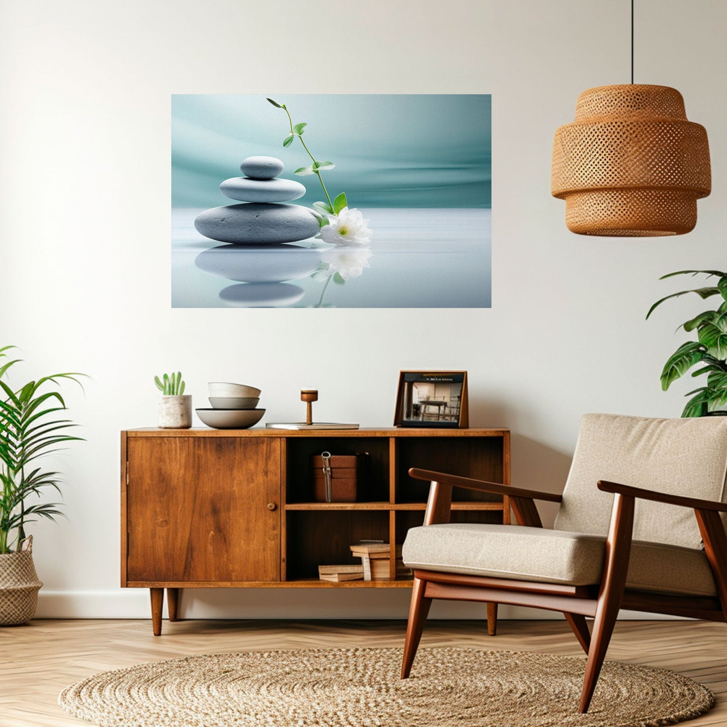 Poster orizzontale staccabile e attaccabile TRANQUIL STONE BALANCE