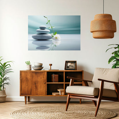 Poster orizzontale staccabile e attaccabile TRANQUIL STONE BALANCE