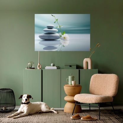 Poster orizzontale staccabile e attaccabile TRANQUIL STONE BALANCE