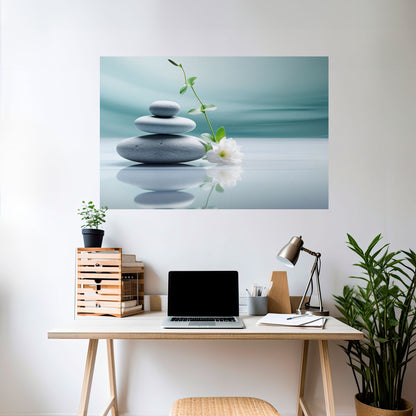 Poster orizzontale staccabile e attaccabile TRANQUIL STONE BALANCE
