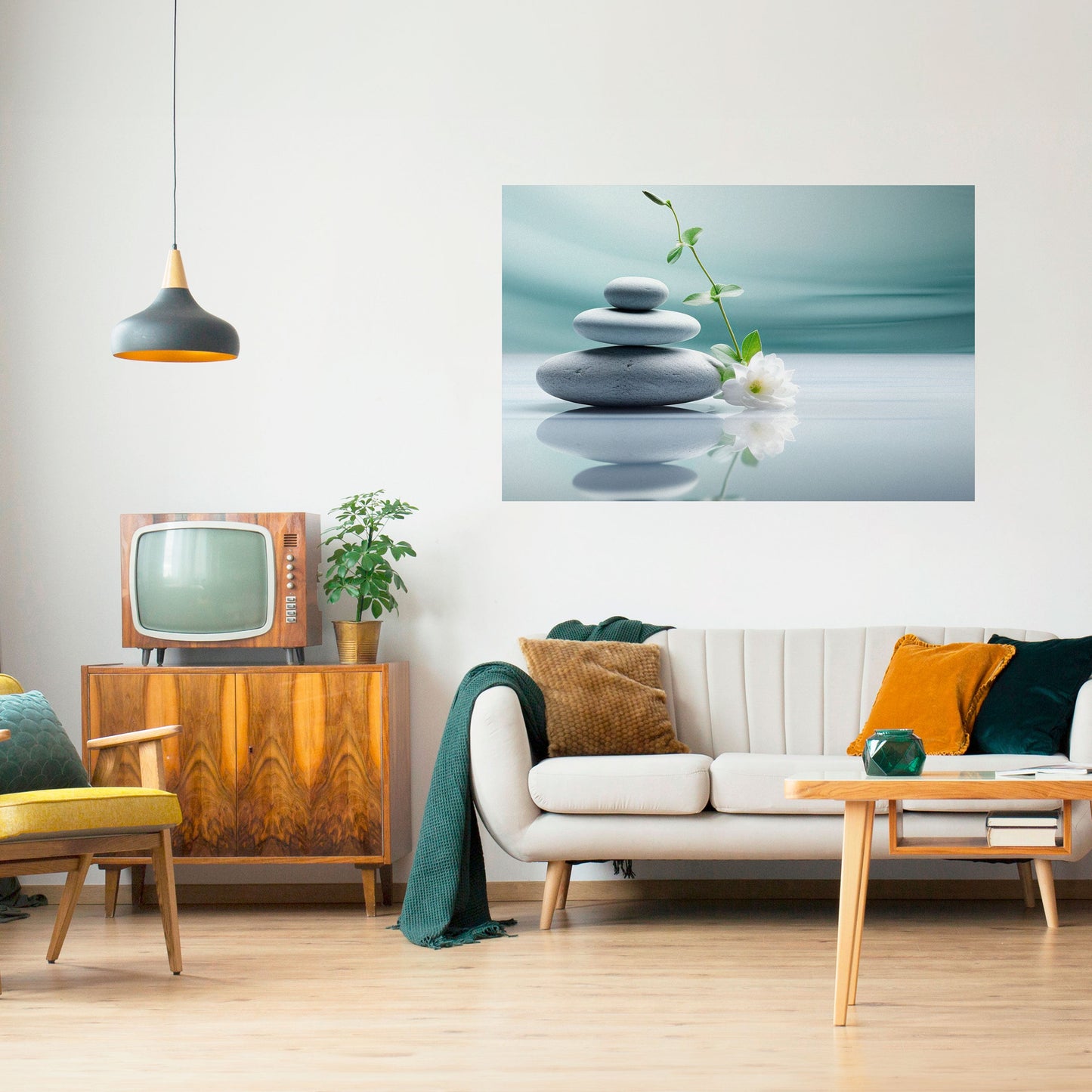 Poster orizzontale staccabile e attaccabile TRANQUIL STONE BALANCE