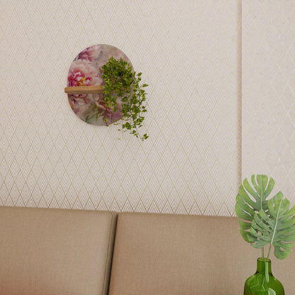 PEONY WHISPER Mensola Ovale Decorativa in Effetto Rovere