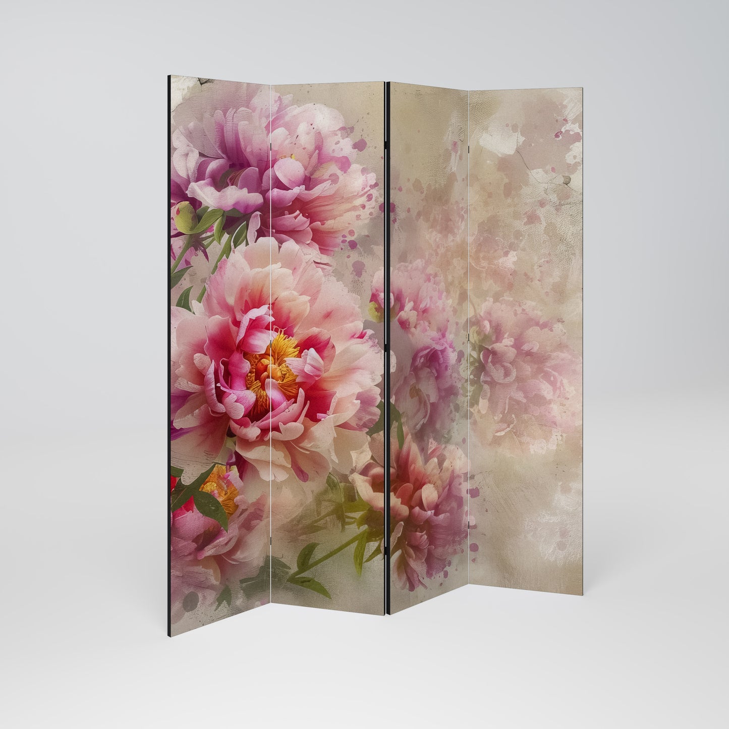 PEONY WHISPER Divisorio decorativo per ambienti a 4 pannelli