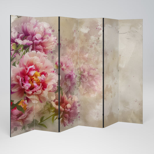PEONY WHISPER Divisorio decorativo per ambienti a 6 pannelli