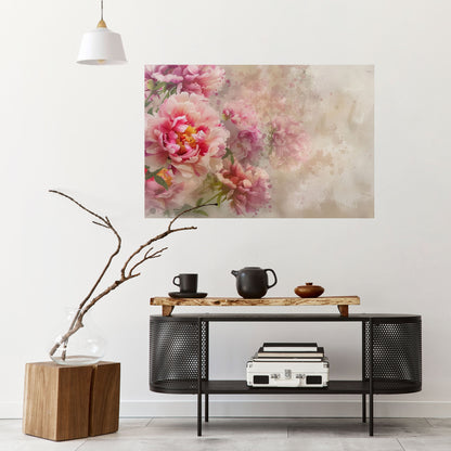 PEONY WHISPER Poster orizzontale staccabile e attaccabile