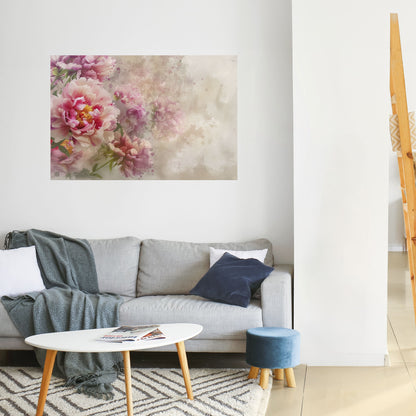 PEONY WHISPER Poster orizzontale staccabile e attaccabile