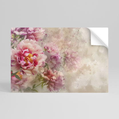 PEONY WHISPER Poster orizzontale staccabile e attaccabile