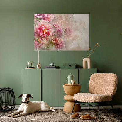 PEONY WHISPER Poster orizzontale staccabile e attaccabile