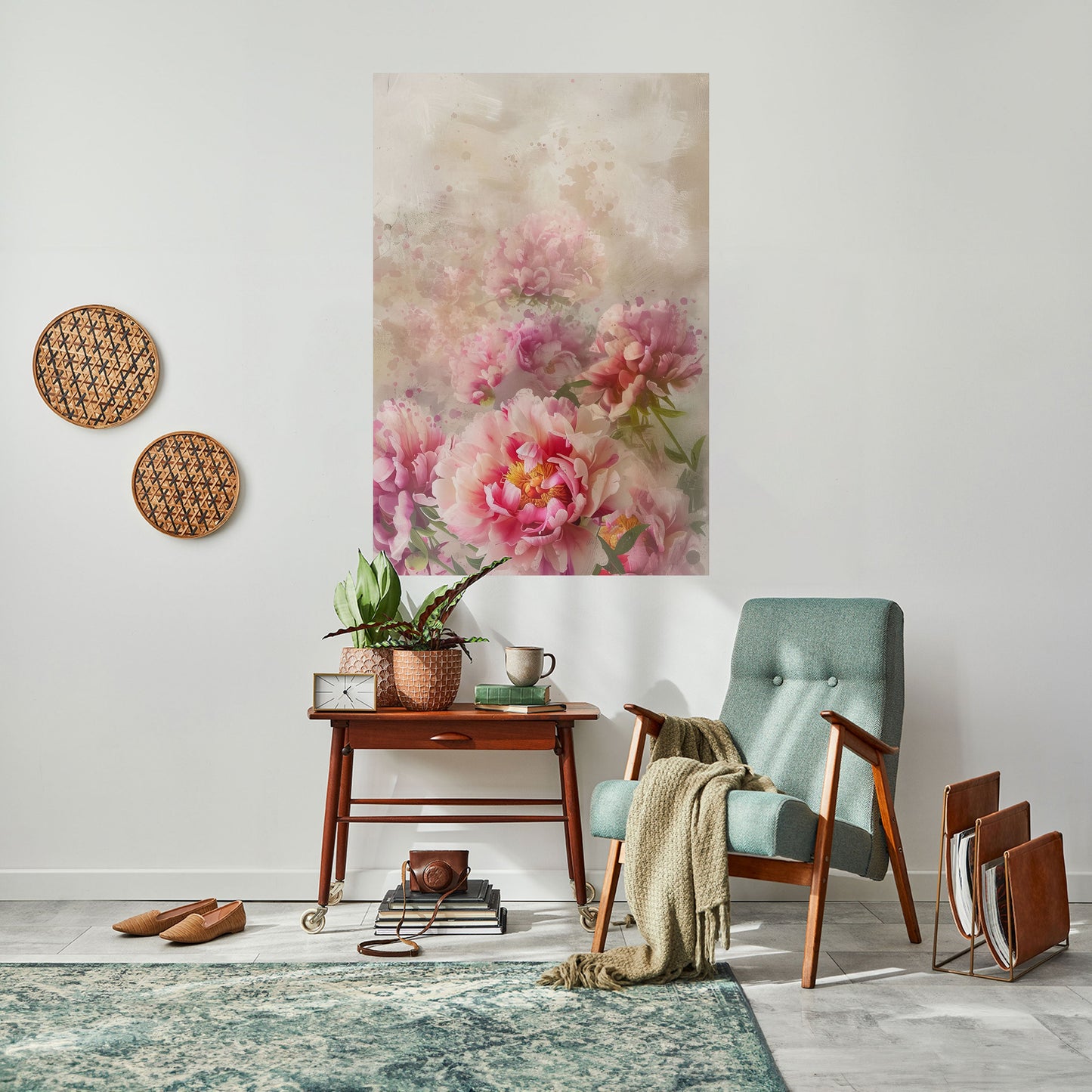 PEONY WHISPER Poster verticale staccabile e attaccabile