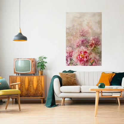 PEONY WHISPER Poster verticale staccabile e attaccabile