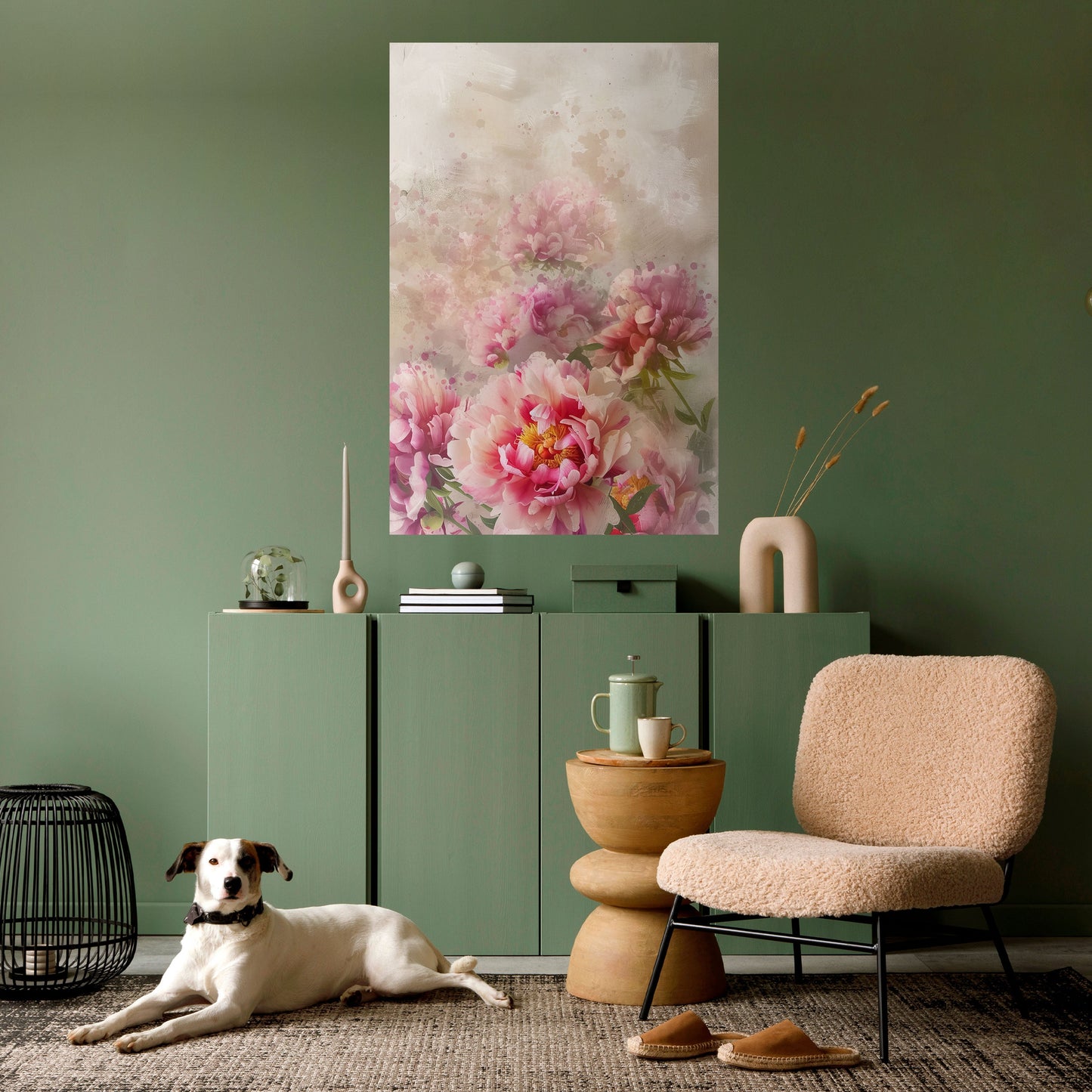 PEONY WHISPER Poster verticale staccabile e attaccabile