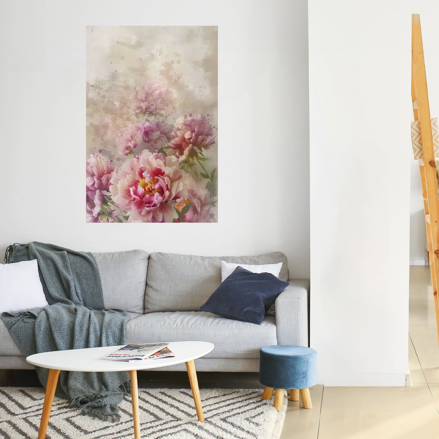 PEONY WHISPER Poster verticale staccabile e attaccabile