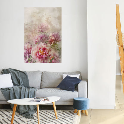 PEONY WHISPER Poster verticale staccabile e attaccabile