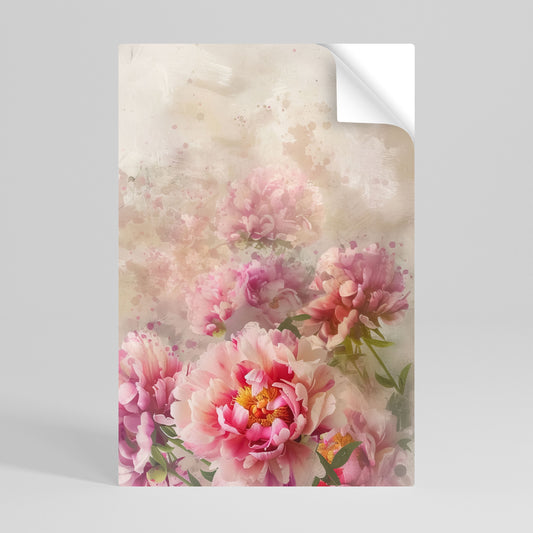 PEONY WHISPER Poster verticale staccabile e attaccabile