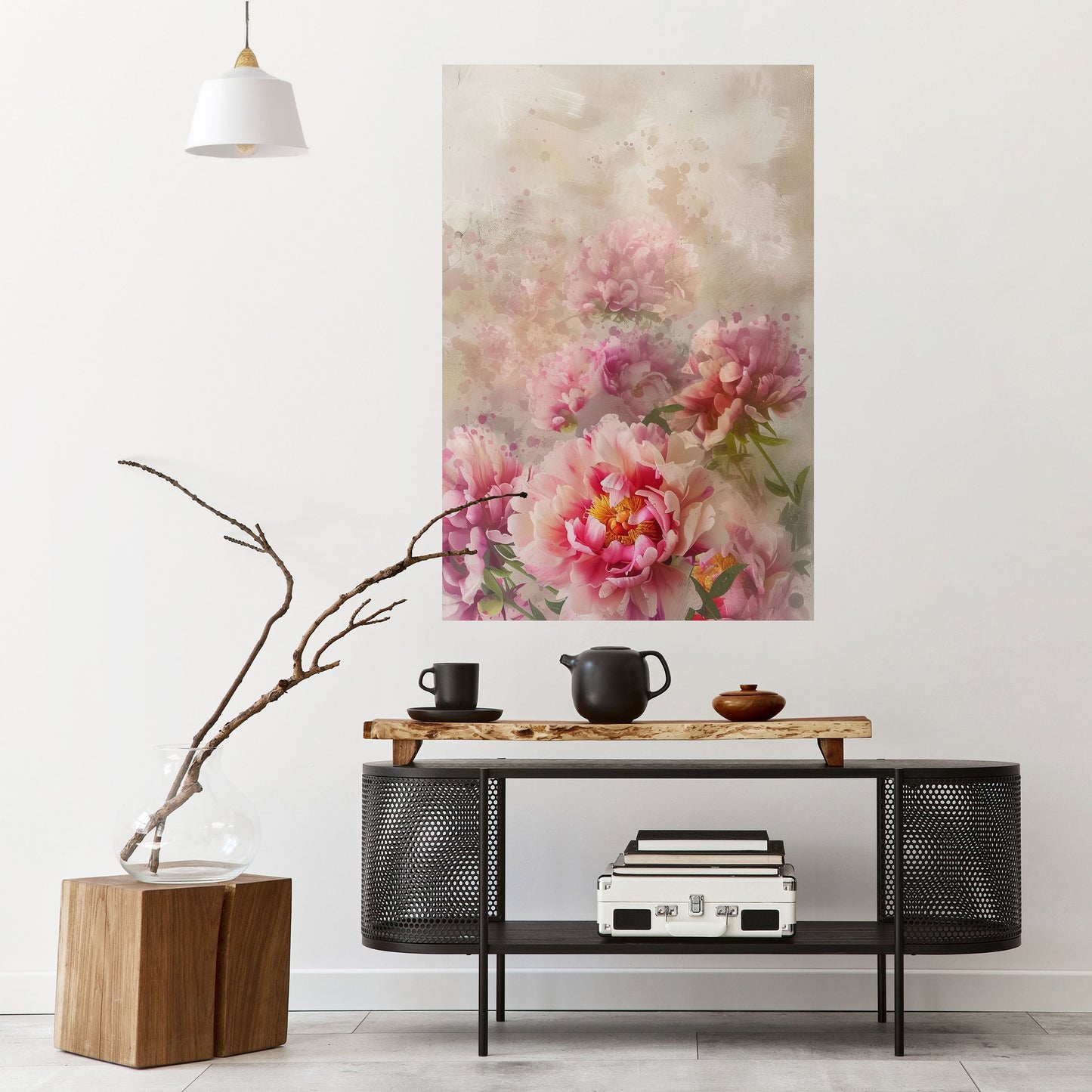 PEONY WHISPER Poster verticale staccabile e attaccabile