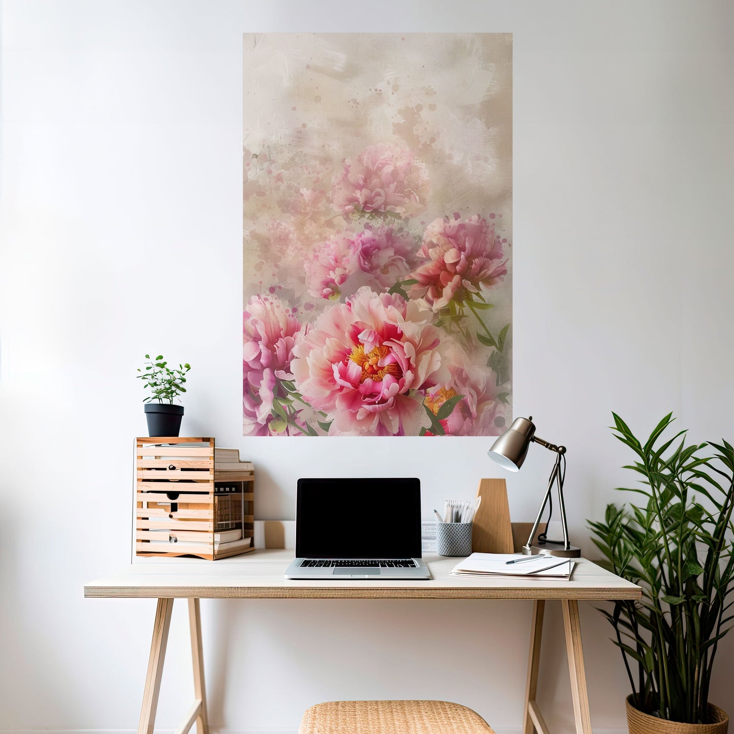 PEONY WHISPER Poster verticale staccabile e attaccabile