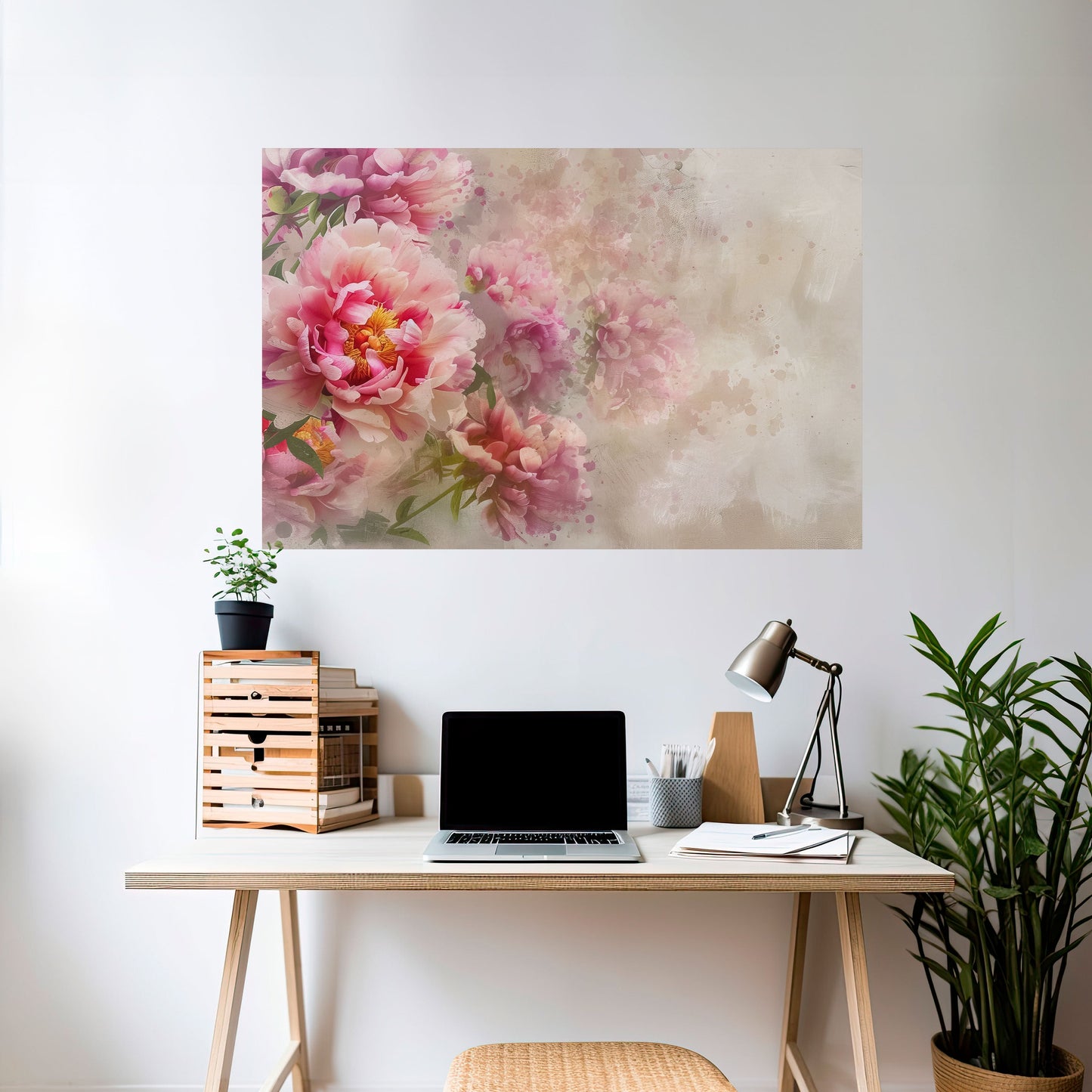 PEONY WHISPER Poster orizzontale staccabile e attaccabile