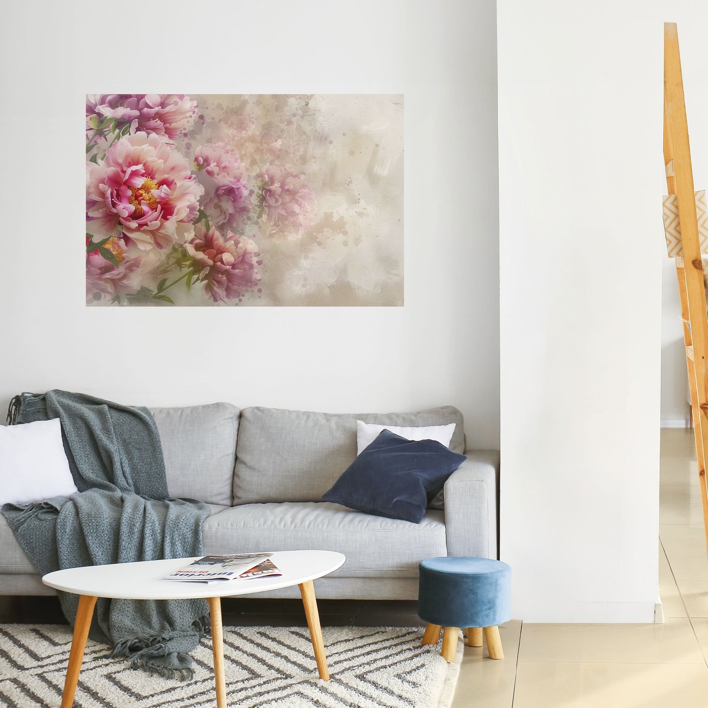 PEONY WHISPER Poster orizzontale staccabile e attaccabile