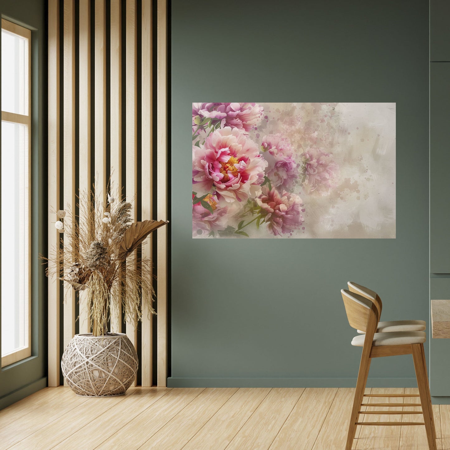 PEONY WHISPER Poster orizzontale staccabile e attaccabile