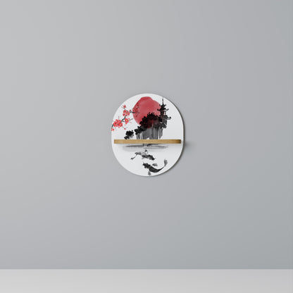 CHERRY SHADOWS Mensola Ovale Decorativa in Effetto Rovere