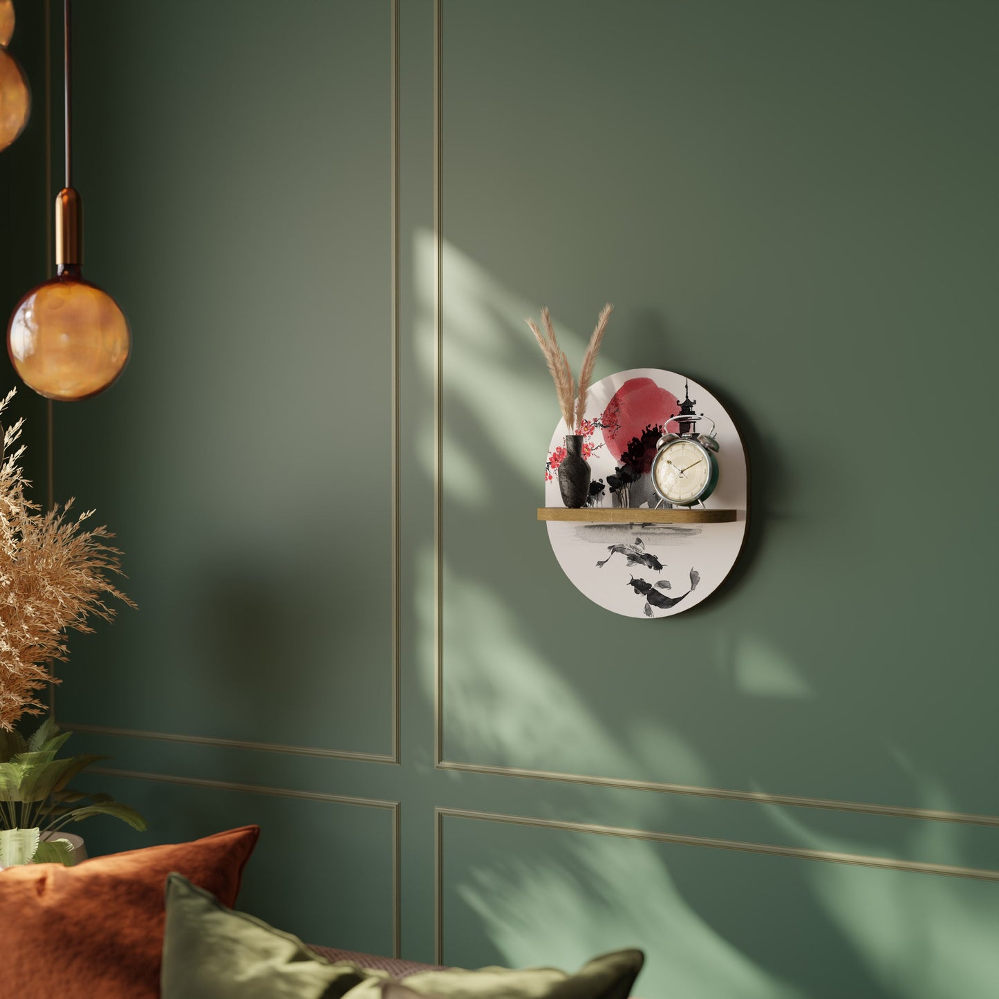 CHERRY SHADOWS Mensola Ovale Decorativa in Effetto Rovere