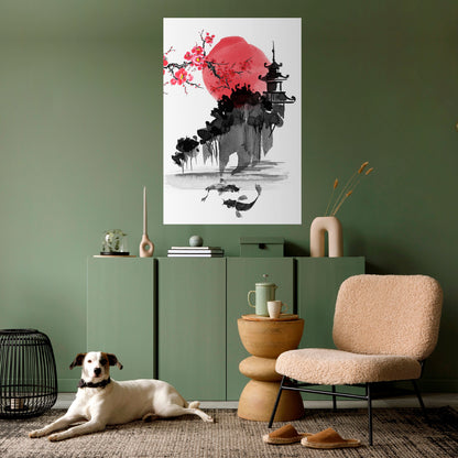 Poster verticale staccabile e attaccabile CHERRY SHADOWS