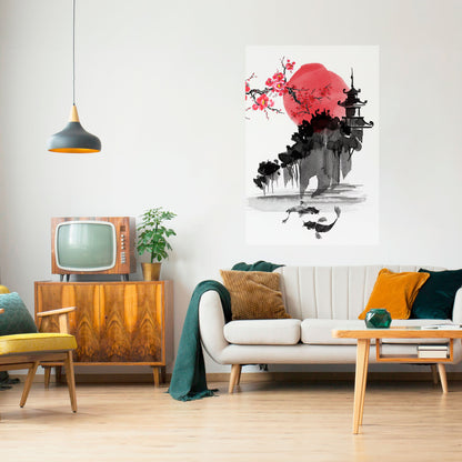 Poster verticale staccabile e attaccabile CHERRY SHADOWS