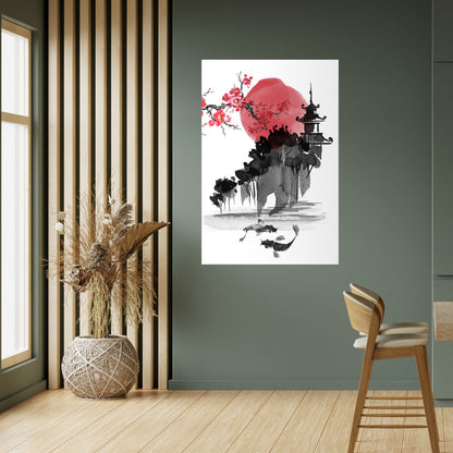 Poster verticale staccabile e attaccabile CHERRY SHADOWS