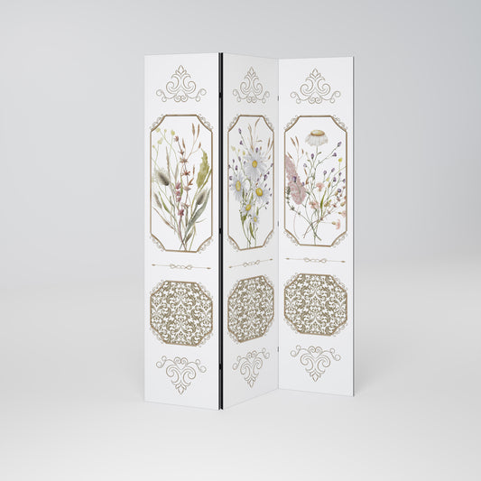 ELEGANTE ARAZZO BOTANICO Divisorio decorativo per ambienti a 3 pannelli