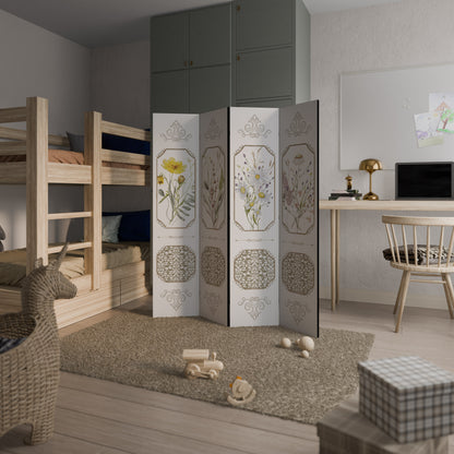 ELEGANTE ARAZZO BOTANICO Divisorio decorativo per ambienti a 4 pannelli