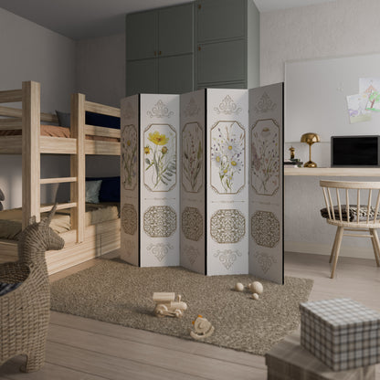 ELEGANTE ARAZZO BOTANICO Divisorio decorativo per ambienti a 5 pannelli