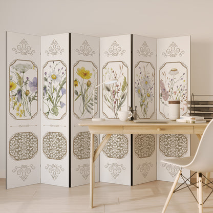 ELEGANTE ARAZZO BOTANICO Divisorio decorativo per ambienti a 6 pannelli
