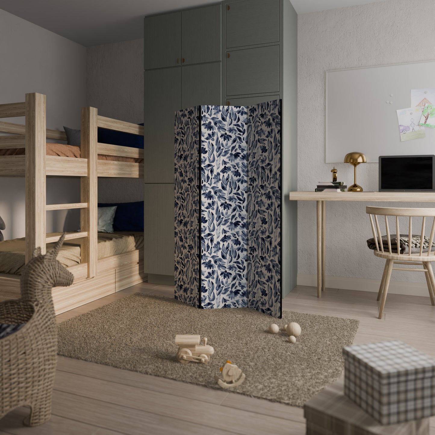 FLORAL FANTASY FABLE Divisorio decorativo per ambienti a 3 pannelli