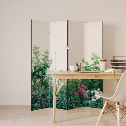 FLORAL SERENITY BARRIER Divisorio decorativo per ambienti a 4 pannelli