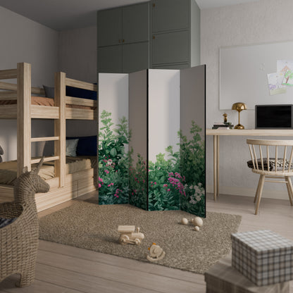 FLORAL SERENITY BARRIER Divisorio decorativo per ambienti a 4 pannelli