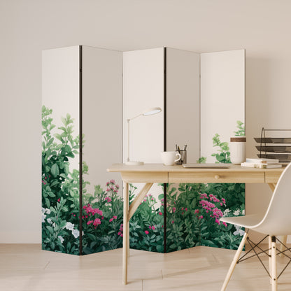 FLORAL SERENITY BARRIER Divisorio decorativo per ambienti a 5 pannelli