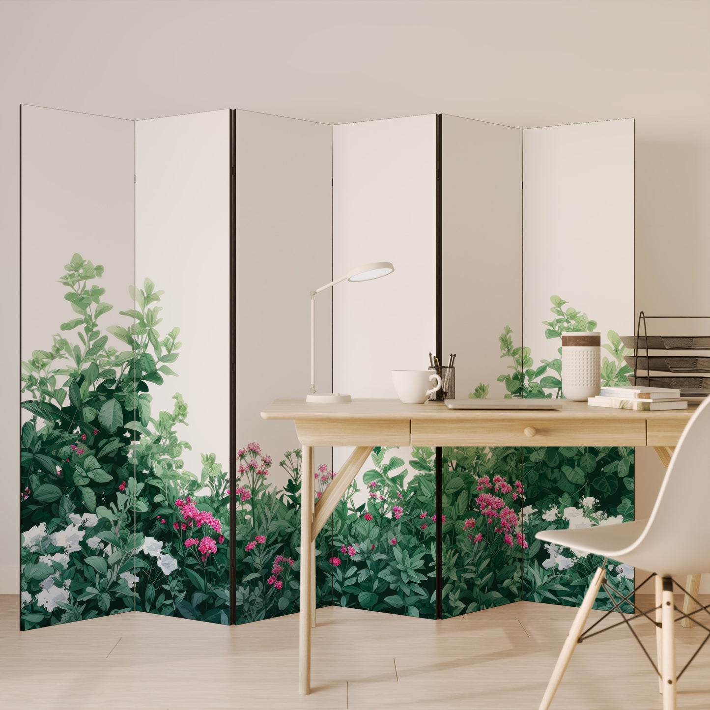 FLORAL SERENITY BARRIER Divisorio decorativo per ambienti a 6 pannelli