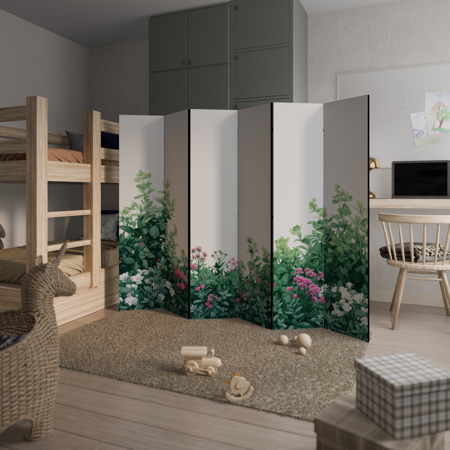 FLORAL SERENITY BARRIER Divisorio decorativo per ambienti a 6 pannelli