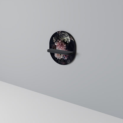 PURE BLOSSOM Oval Art Shelf In Black Finish