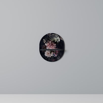 PURE BLOSSOM Oval Art Shelf In Black Finish