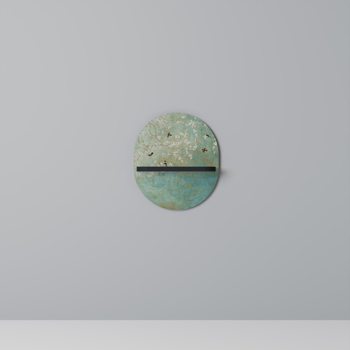 BLOOMING CHARM Mensola Ovale Decorativa con Finitura Nera