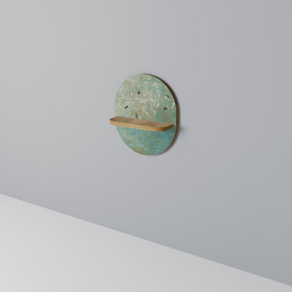 BLOOMING CHARM Mensola Ovale Decorativa in Effetto Rovere