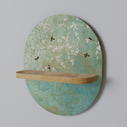 BLOOMING CHARM Mensola Ovale Decorativa in Effetto Rovere