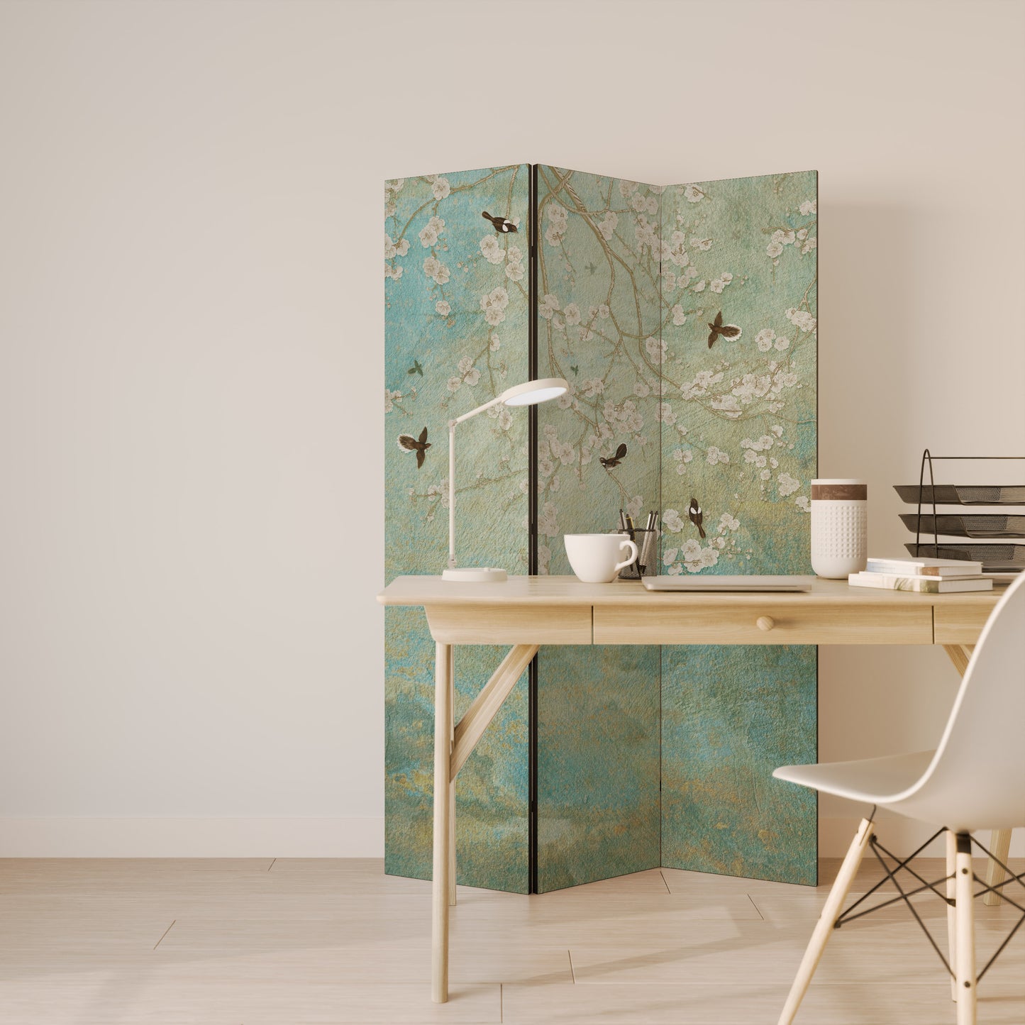 BLOOMING CHARM Divisorio decorativo per ambienti a 3 pannelli