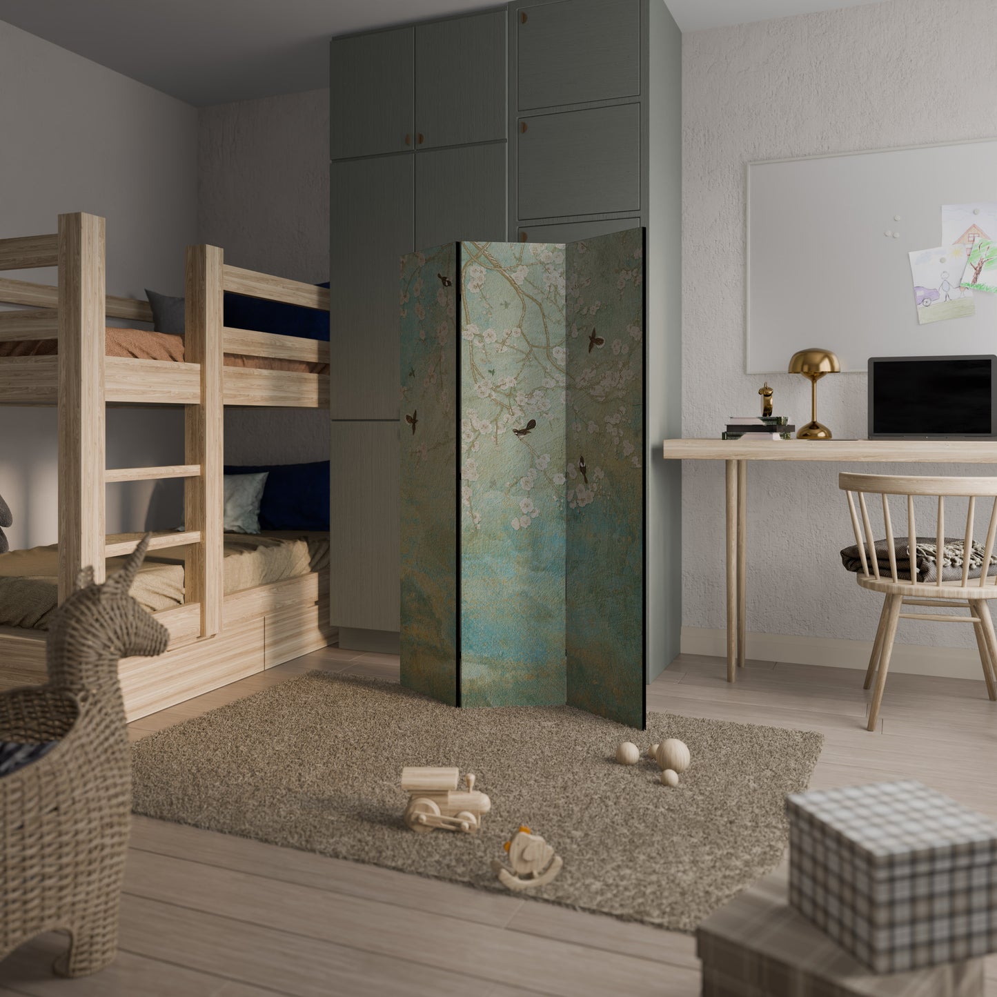 BLOOMING CHARM Divisorio decorativo per ambienti a 3 pannelli