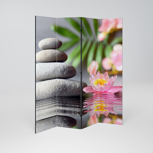 RIFLESSIONI CALMANTI Divisorio decorativo per ambienti a 4 pannelli