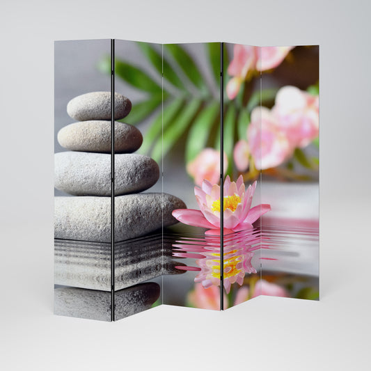 RIFLESSIONI CALMANTI Divisorio decorativo per ambienti a 5 pannelli