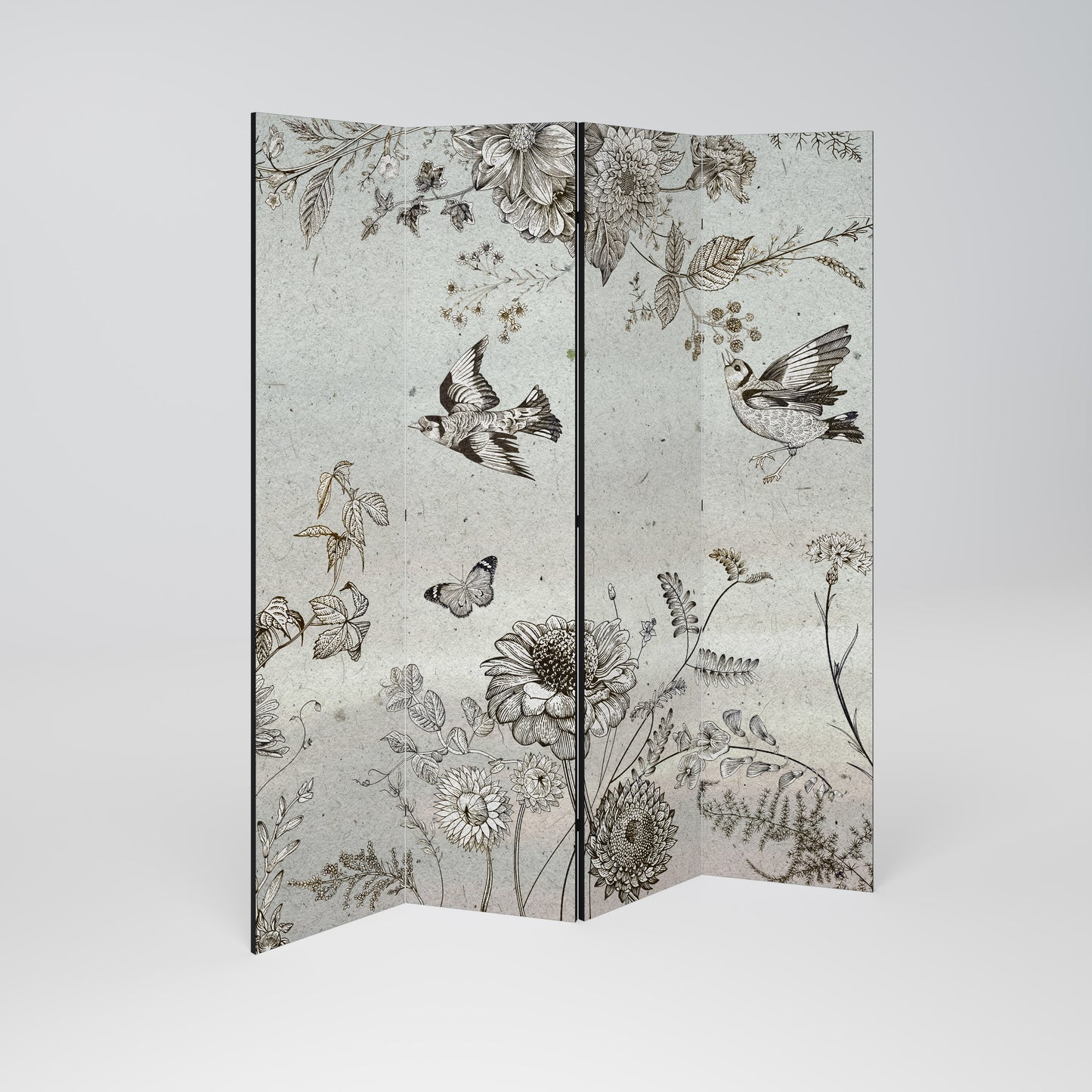 FLY ME TO THE SUN - Divisorio decorativo per ambienti a 4 pannelli