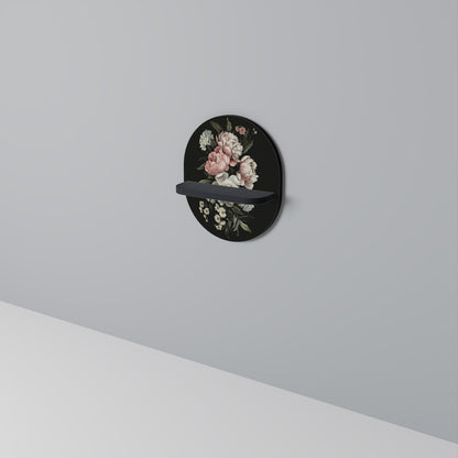 LUSH ELEGANCE Mensola Ovale Decorativa con Finitura Nera